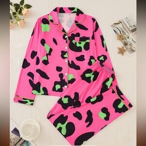 Pink and Lime Pajama Set